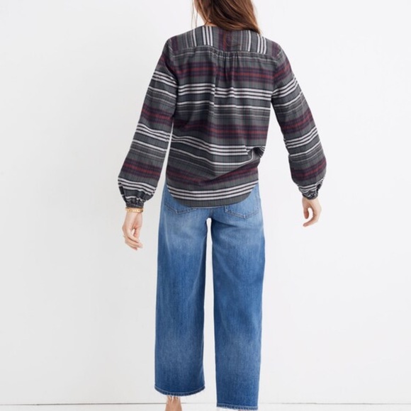 Madewell V-Neck Button-Down Shirt in Pineview Plaid - Picture 2 of 8